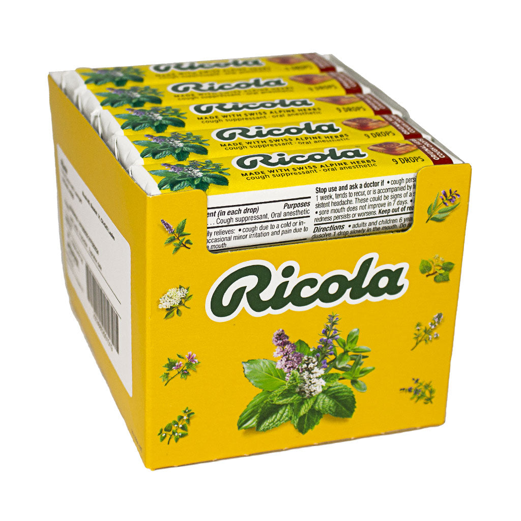 Ricola Cough Suppressant Throat Drops, Mountain Herb And Sugar Free, 19 Ea,  24 Pack