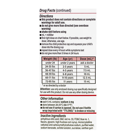 UNAVAILABLE - Tylenol Children's Oral Suspension Grape Flavored - 4 oz.