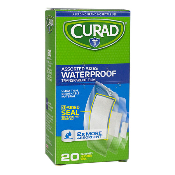 Curad Assorted Waterproof Bandages - Box of 20