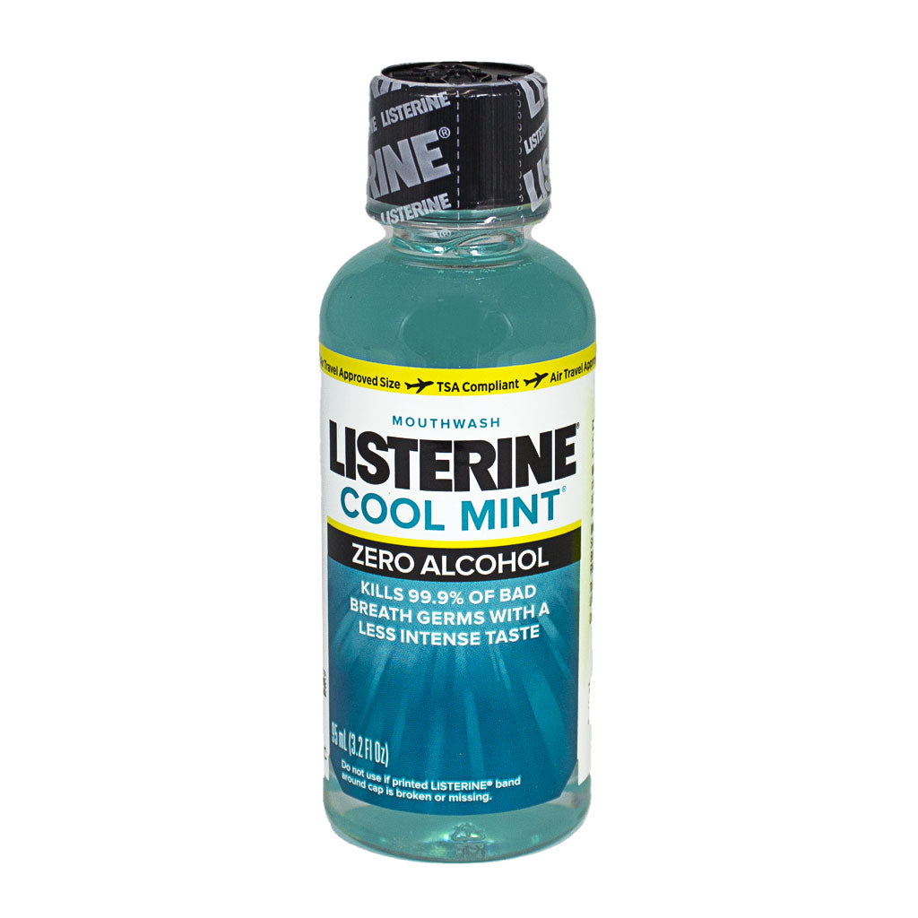 Travel Size Listerine Zero Alcohol Cool Mint Mouthwash - 3.2 oz