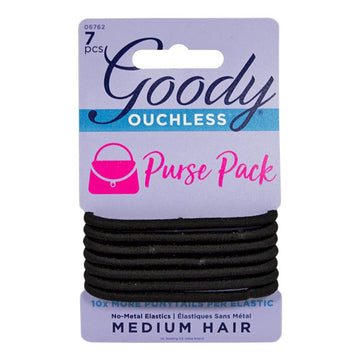 UNAVAILABLE - Goody Ouchless Black Ponytails - Card of 7