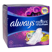 Always Radiant Regular w/ Wings Scented Pads - Pack of 15