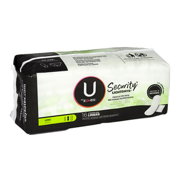 U by Kotex Long Unscented Pantiliners - Pack of 16