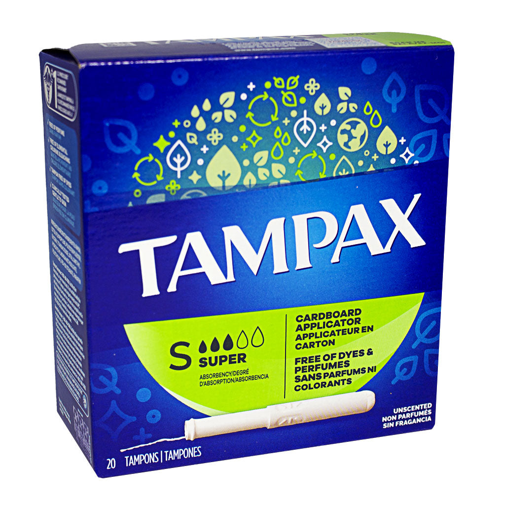 Wholesale Tampax Super Cardboard Applicator Tampons - Box of 20