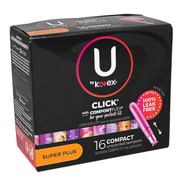 U By Kotex  Click Compact Tampons Super Plus - Box of 16