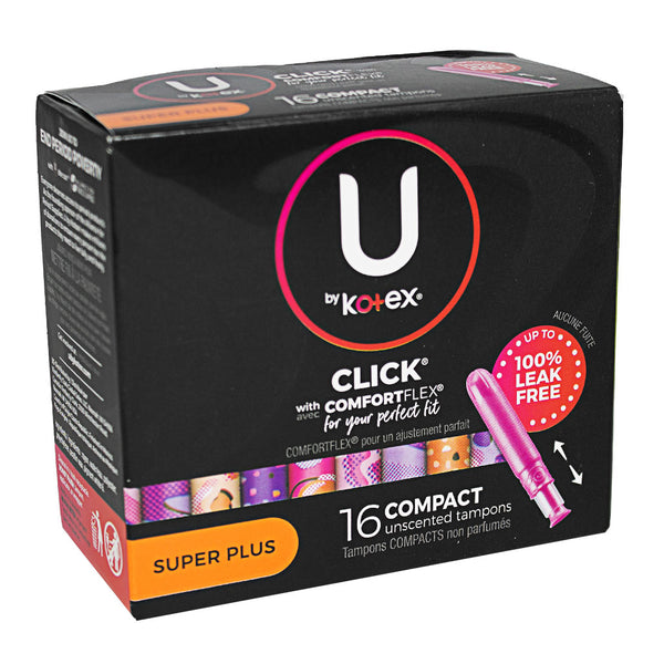 U By Kotex  Click Compact Tampons Super Plus - Box of 16