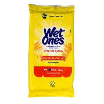 Wet Ones Tropical Splash Antibacterial Wipes - Pack of 20