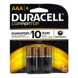 Duracell Coppertop AAA Batteries - Card of 4