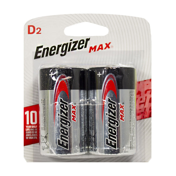 Energizer Max D Batteries - Card of 2