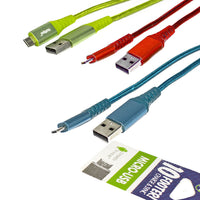 Hottips Braided Cable With Micro USB Connector - 10 ft.