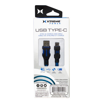 DBM - Xtreme Sync & Charge USB Cable Type C - 6 ft.