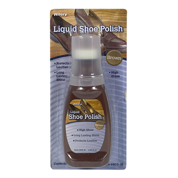 Allary Brown Liquid Shoe Polish - 2.53 oz.
