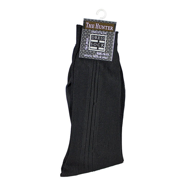 Men's Poly-Blend Black Dress Socks - 1 Pair