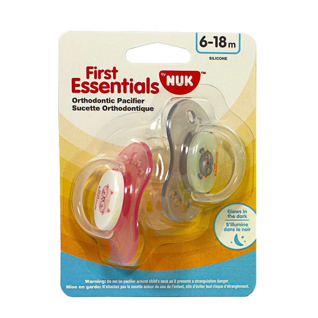 thumbnail image 2 of NUK Orthodontic Glows In The Dark Pacifiers 0 - 6m Value Pack - Clear 2 of 9