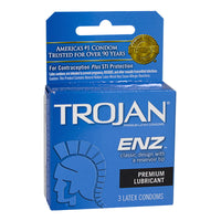 Trojan Enz Lubricated Condoms Box - Box of 3