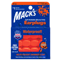 Mack's Soft Moldable Silicone Putty  Kids Size Earplugs - 6 Pairs