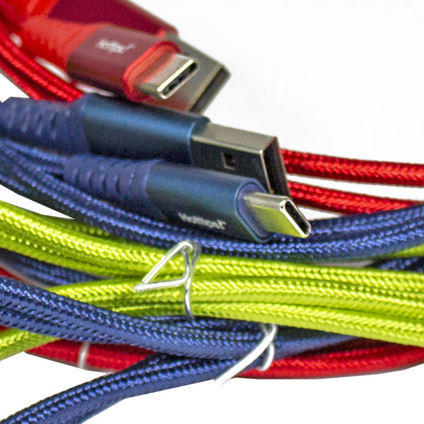 Hottips Braided Cable With USB Type C Connector - 10 ft.